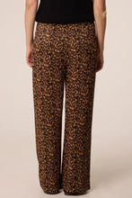 Tan And Black Leopard Print Wide Leg Trousers