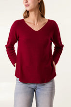 Plain V-Neck Jumper With Stitching Detail (5 Colours)