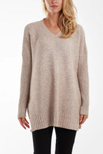 Ribbed Knit V-Neck Longline Jumper (5 Colours)