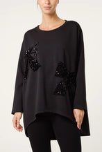 Plain Sequin Bow Detail Longline Round Neck Tunic Style Top (4 Colours)
