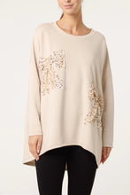 Plain Sequin Bow Detail Longline Round Neck Tunic Style Top (4 Colours)