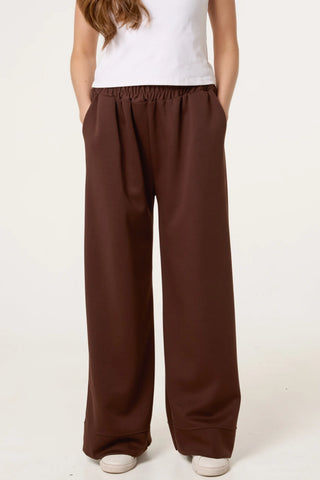 New Plain Soft Touch Wide Leg Trousers With Pockets (3 Colours)