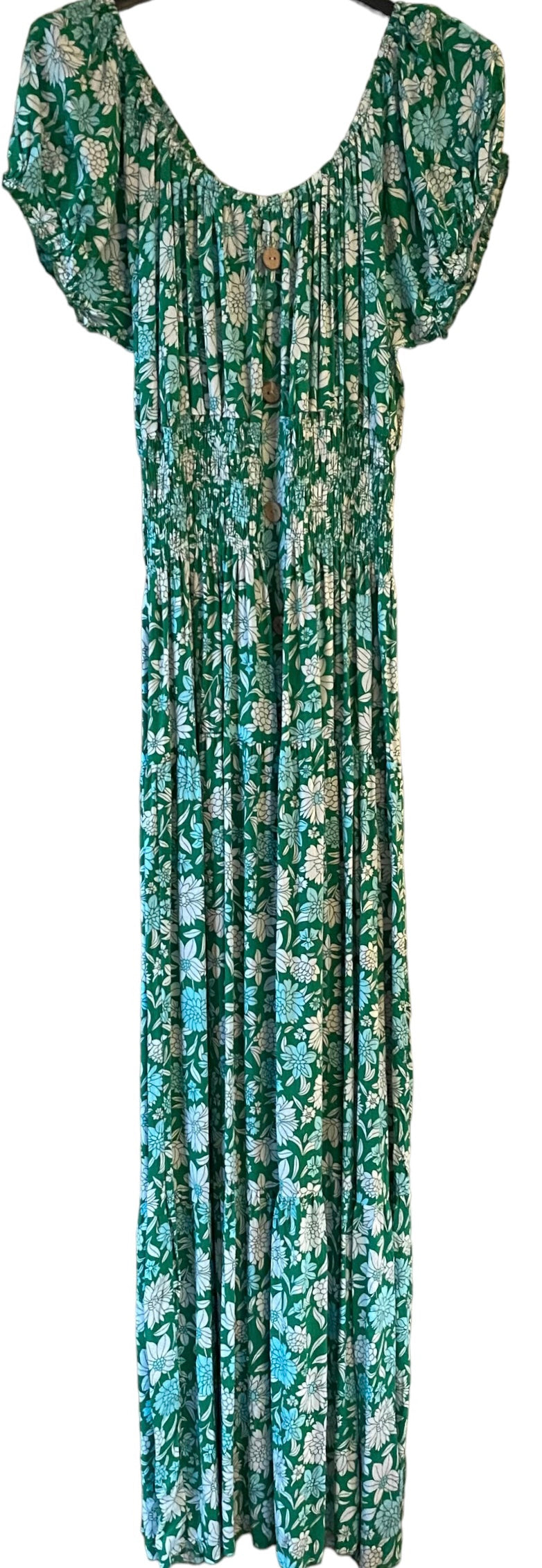New Flower Print Bardot Maxi Dress (2 Colours)