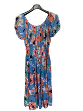 New Abstract Flower Print Midi Bardot Dress (3 Colours)