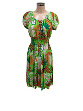 New Summer Tropical Print Bardot Midi Dress (3 Colours)