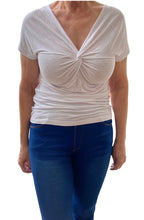 Marble 6940 Plain Short Sleeved Twist Front Top (2 Colours)