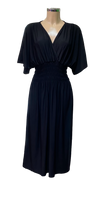 Plain Stretchy Crossover V-Neck Midi Dress (3 Colours)