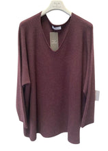 D.E.C.K By Decollage 27727 Plain Oversized Style V-Neck Jumper (5 Colours)