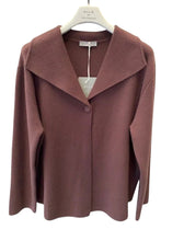 D.E.C.K By Decollage 25076 One Button Collard Knit Cardigan (4 Colours)