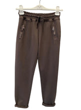 D.E.C.K By Decollage 814136 Plain Drawstring Waist Stretchy Joggers With Zip Pockets (7 Colours)