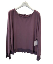 D.E.C.K By Decollage 723606 Plain Stretchy Long Sleeved Satin Trim Top (6 Colours)