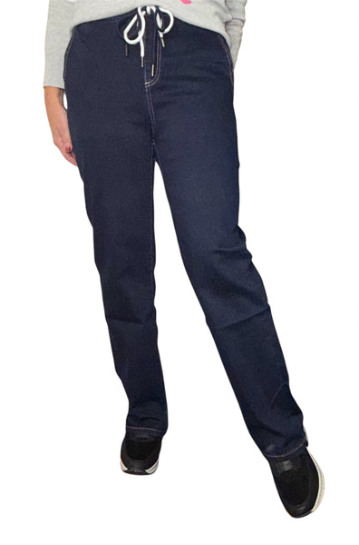 Voggo Magic Stretchy Classic Relaxed Leg Jeans With A Tie Waist (2 Colours)