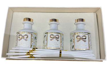 White Snowdrop Set Of Three Diffusers Set