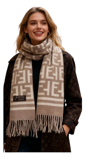 Designer Styled F Print Scarf (5 Colours)