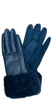 Stretchy Pleather Gloves With Faux Fur Collar (6 Colours)