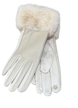 Stretchy Pleather Gloves With Faux Fur Collar (6 Colours)