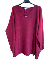 D.E.C.K By Decollage 27727 Plain Oversized Style V-Neck Jumper (5 Colours)