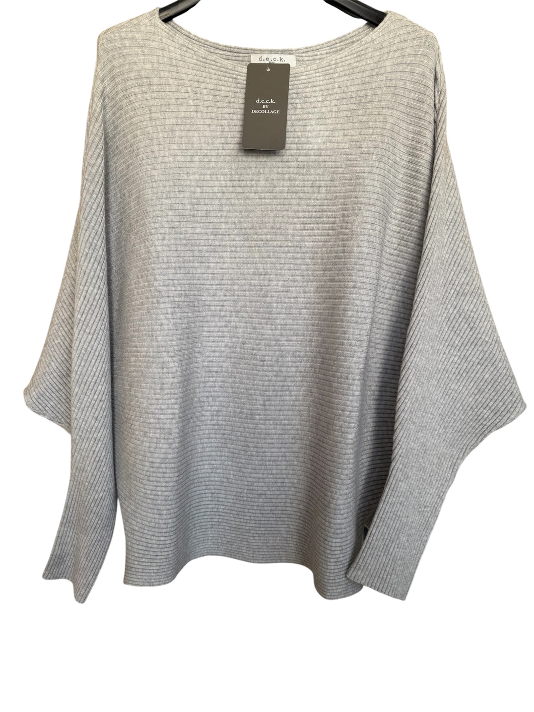D.E.C.K By Decollage New 7725 Plain Slash Neck Ribbed Jumper (2 Colours)