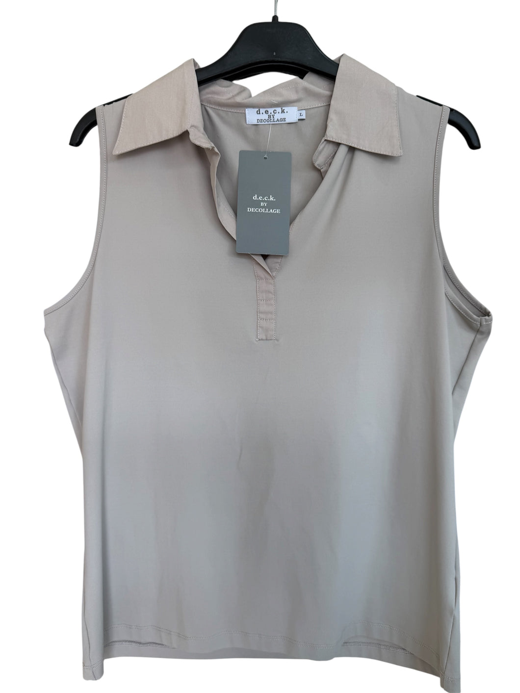 D.E.C.K By Decollage Sapphy Stretchy Sleeveless Shirt (2 Colours)
