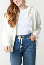 Cozy Textured Knit Zip Up Front Hoodie With Pockets (2 Colours)