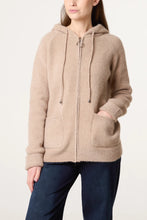 Cozy Textured Knit Zip Up Front Hoodie With Pockets (5 Colours)