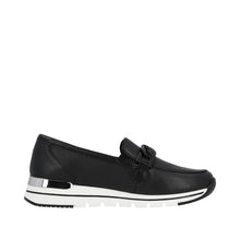 Remonte R6711-00 Black Leather Chain Detail Loafers