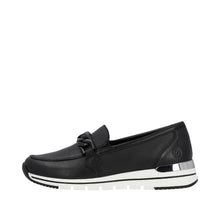 Remonte R6711-00 Black Leather Chain Detail Loafers