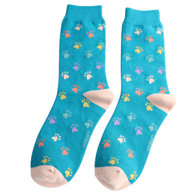 Miss Sparrow SKS483 Multi Paw Print Bamboo Socks (2 Colours)