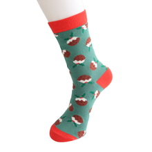 Miss Sparrow SKS528 Christmas Puddings Bamboo Socks (2 Colours)