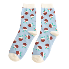 Miss Sparrow SKS528 Christmas Puddings Bamboo Socks (2 Colours)