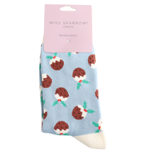 Miss Sparrow SKS528 Christmas Puddings Bamboo Socks (2 Colours)
