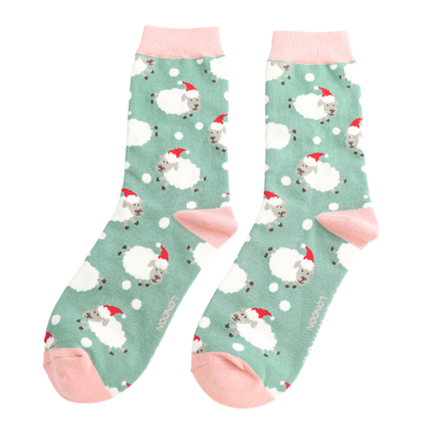 Miss Sparrow SKS533 Santa Sheep Bamboo Socks (4 Colours)