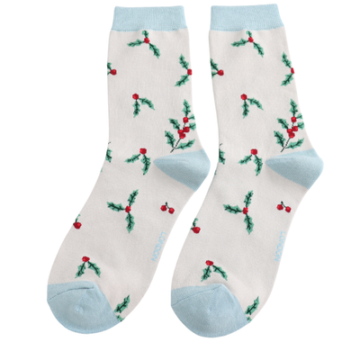 Miss Sparrow SKS549 Holly Sprigs Bamboo Socks (2 Colours)