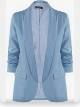 Ruched Sleeved Plain Blazer (5 Colours)
