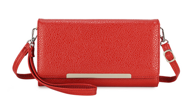Red Patent Textured Wristlet Clutch & Purse Style Bag