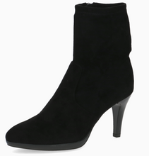 Caprice 25338-41 Black Stretch Suede Heeled Ankle Boots