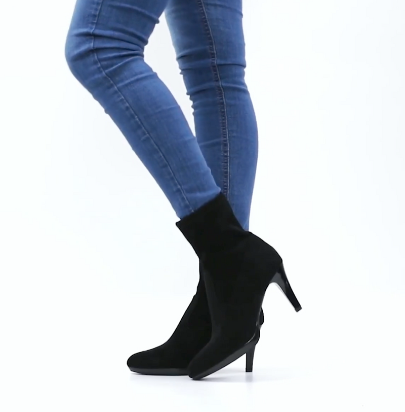Navy heeled ankle boots 2025 uk