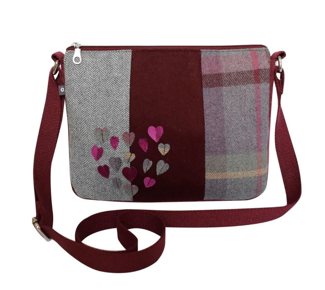 Earth Squared PQ23MB Tweed Applique Crossbody Bag (2 Colours And Designs)