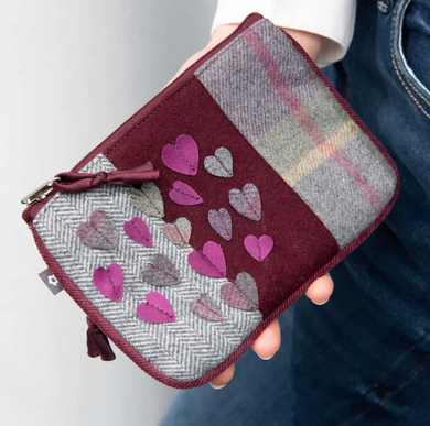 Earth Squared Tweed Applique Juliet Zip Top Purse (2 Colours And Prints)