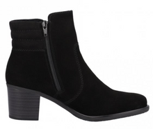 Rieker Y2058-00 Black Suede Leather, Heeled Ankle Boots
