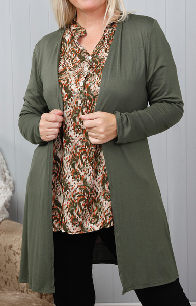Goose Island 3845 Khaki Light Weight Stretchy Open Cardigan