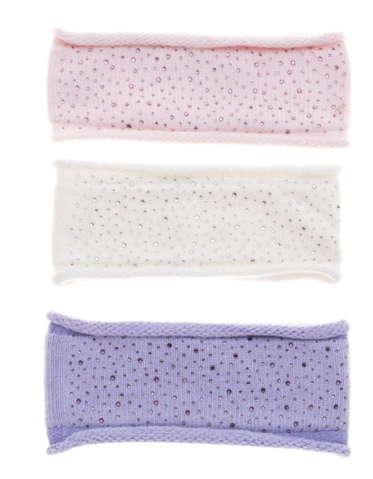 Park Lane HAT41 Super Stretchy Knitted Headband With Scattered Matching Gem Detail (3 Colours)