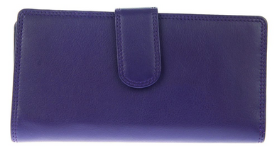 Large Leather Plain Compartment Purse (4 Colours)