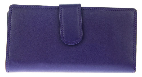 Large Leather Plain Compartment Purse (4 Colours)