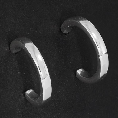 Simple Silver Plated Half Hoop Earrings