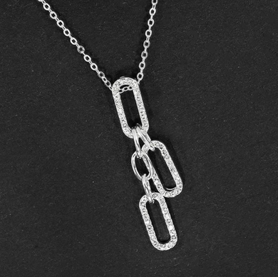 Stylish Sparkling Linked Chain Necklacej