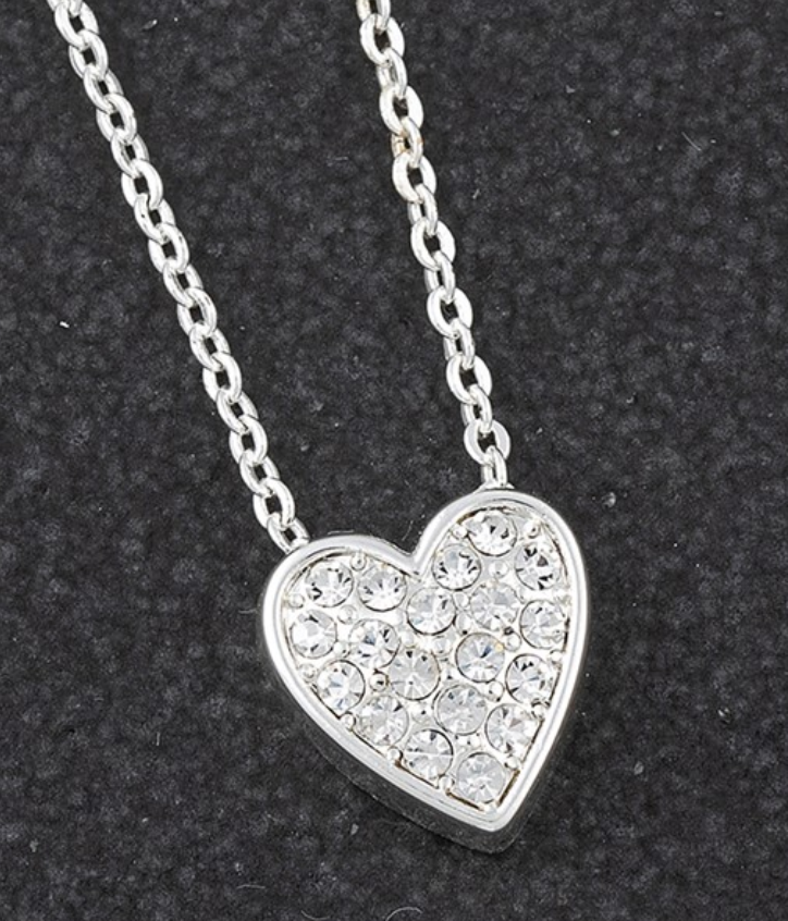 Sparkle Silver Plated Small Heart Necklace