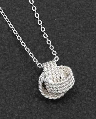 Silver Plated Knit Rope Effect Necklace