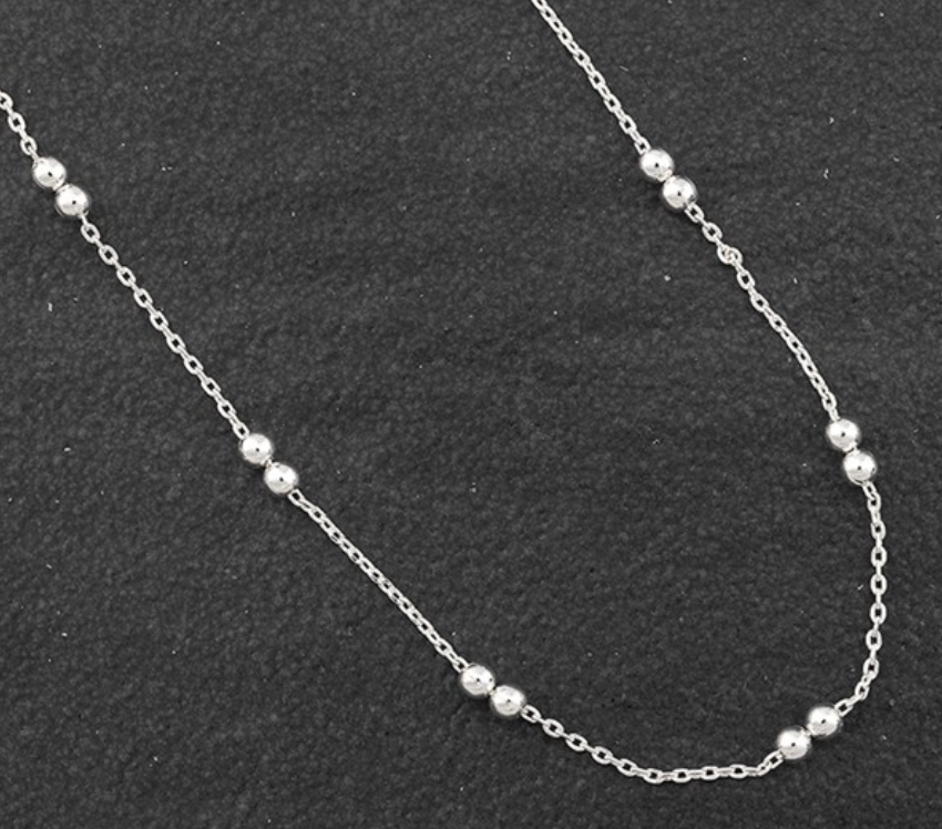 Silver Plated Modern Fine Bubble Necklace