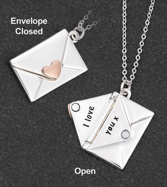 Two Tone Love Letter 'I Love You' Necklace